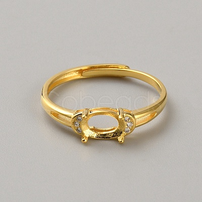 925 Sterling Silver Micro Pave Cubic Zirconia Adjustable Ring Components STER-WH0004-033G-1
