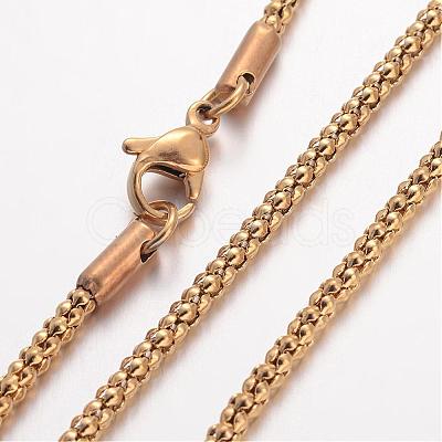 Ion Plating(IP) 304 Stainless Steel Necklace MAK-K004-02G-1
