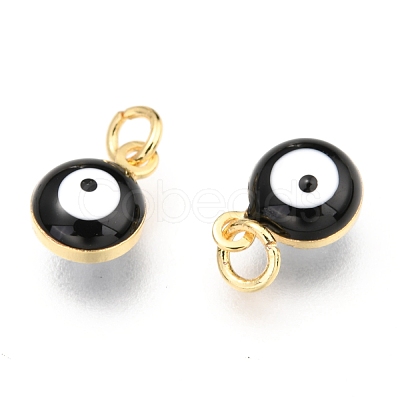Brass Enamel Charms KK-B024-02G-D-1