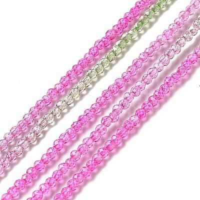 Transparent Gradient Color Glass Beads Strands GLAA-H021-01A-01-1