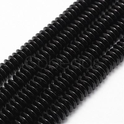 Natural Black Onyx Beads Strands G-P161-20-10x4mm-1