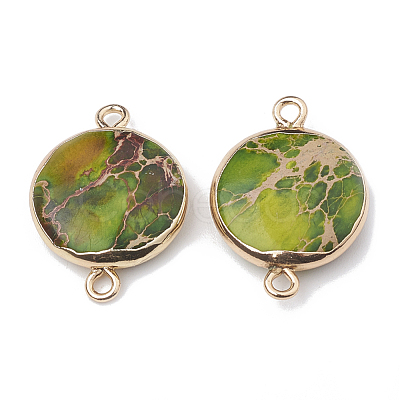 Electroplate Natural Regalite/Imperial Jasper/Sea Sediment Jasper Links connectors G-S329-020A-1