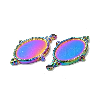 Ion Plating(IP) 304 Stainless Steel Pendant Cabochon Settings STAS-L020-036RC-1