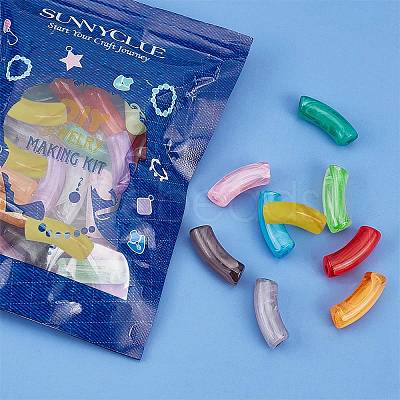 40Pcs 10 Colors Acrylic Beads SACR-SC0001-04-1