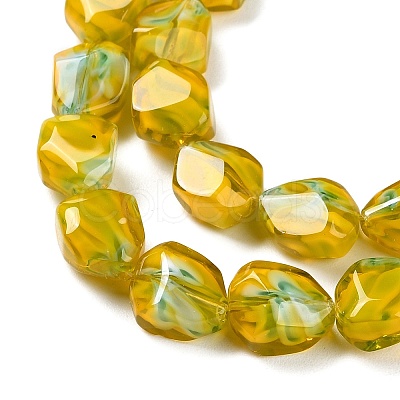 Handmade Gold Sand Lampwork Beads Strands LAMP-U001-01F-1