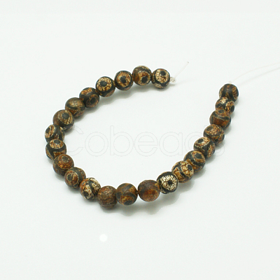 Tibetan Style 3-Eye dZi Beads G-K166-04-6mm-L2-1