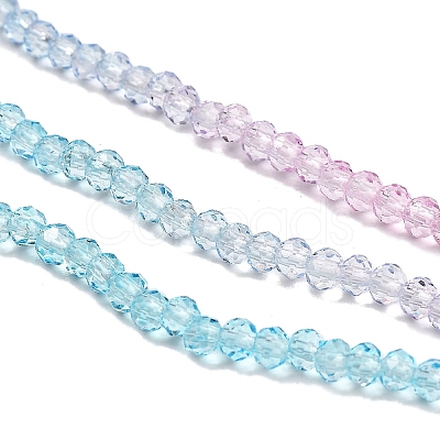 Transparent Painted Glass Beads Strands X-DGLA-A034-T1mm-A22-1
