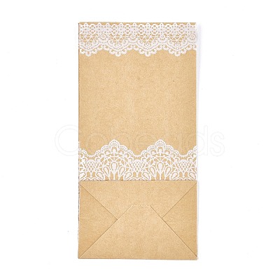 Lace Pattern Eco-Friendly Kraft Paper Bags AJEW-M207-B01-01-1