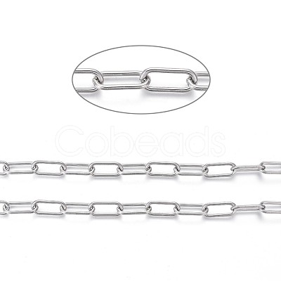 Tarnish Resistant 304 Stainless Steel Paperclip Chains CHS-I005-03P-1