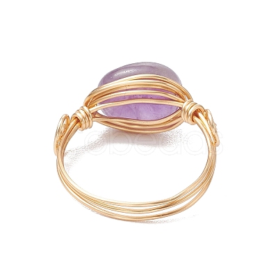 Oval Natural Amethyst & Amazonite & Rose Quartz & Citrine Finger Rings GG-CJ22AE-G-1