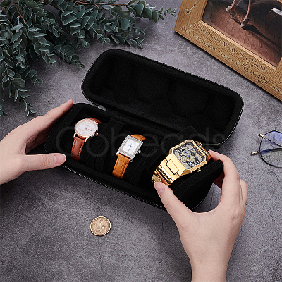 3-Slot Oxford Cloth Watch Roll Travel Cases AJEW-WH0348-719-1