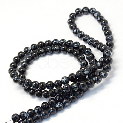 Baking Paint Glass Round Bead Strands DGLA-Q019-6mm-73-1