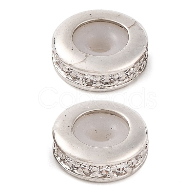 Rack Plating Brass Clear Cubic Zirconia Beads KK-M292-02P-03-1