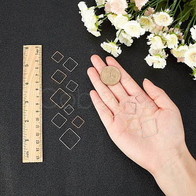 Square Brass Linking Rings KK-SC0001-76-1