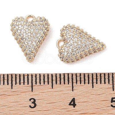 Brass Micro Pave Clear Cubic Zirconia Pendants KK-S388-01G-01-1