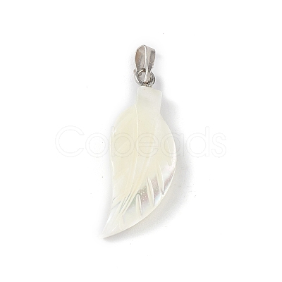 Natural Trochid Shell/Trochus Shell Pendants SSHEL-M021-09-1