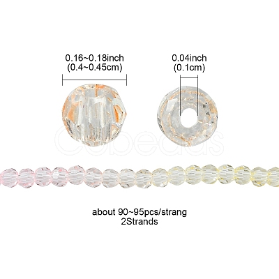 Transparent Glass Beads Strands GLAA-YW0001-59B-1