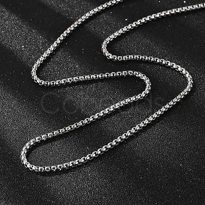 Tarnish Resistant 304 Stainless Steel Venetian Chain Box Chain Necklace Making X-STAS-A028-N031P-A-1