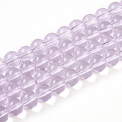 Baking Paint Transparent Glass Beads Strands DGLA-N006-8mm-05-1