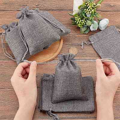 25Pcs Burlap Packaging Pouches Drawstring Bags ABAG-FP0001-02-1