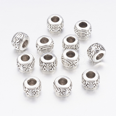 Antique Silver Rondelle Beads X-AB793-1