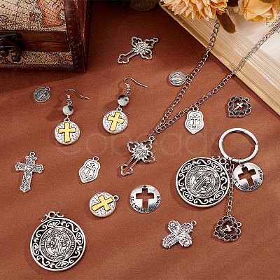 90Pcs 9 Style Tibetan Style Alloy Pendants TIBEP-WR0001-01-1