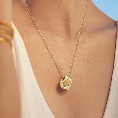 1pc Brass Chain with Alloy Letter Pendants Necklaces NJEW-LP0001-41Q-G-1