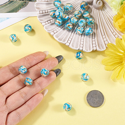 30Pcs Handmade Gold Sand Lampwork Beads LAMP-TA0002-37C-1