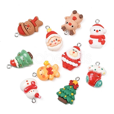 Christmas Opaque Resin Pendants RESI-I350-01-1