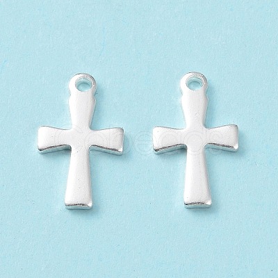 304 Stainless Steel Tiny Cross Charms STAS-L234-077S-1