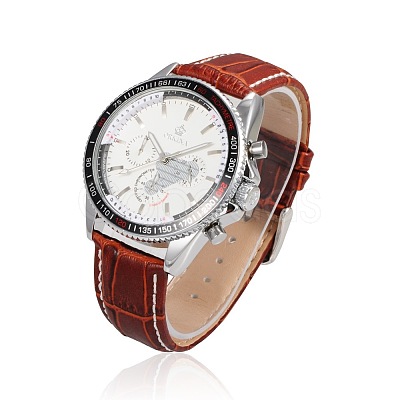 Stainless Steel Leather Wrist Watch WACH-A002-07-1