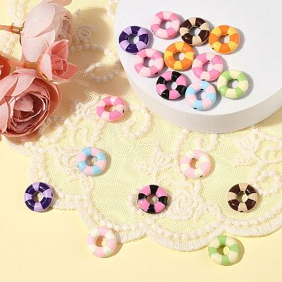 18Pcs 9 Colors Baking Paint Alloy Beads FIND-CJ0003-38-1