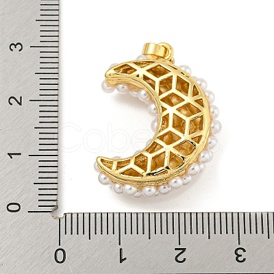Rack Plating Brass & ABS Plastic Imitation Pearl Pendants KK-N255-03D-G-RS-1