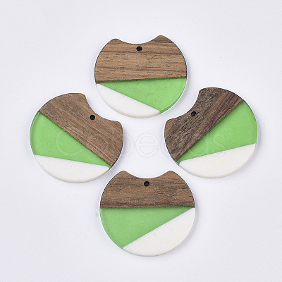 Resin & Walnut Wood Pendants X-RESI-Q210-011A-A01-1