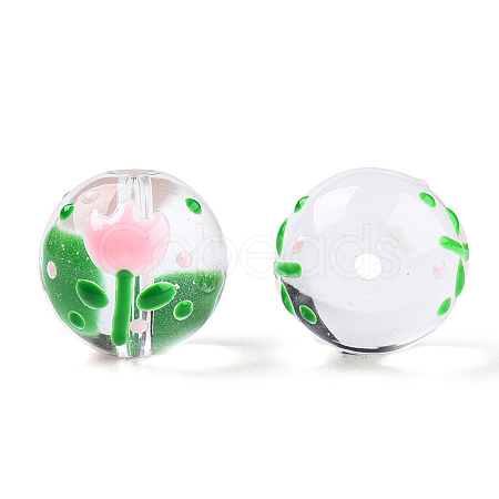 Transparent Glass with Enamel Beads LAMP-T011-20A-1