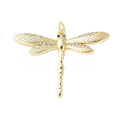 Brass Micro Pave Cubic Zirconia Pendants KK-D357-07D-G-1