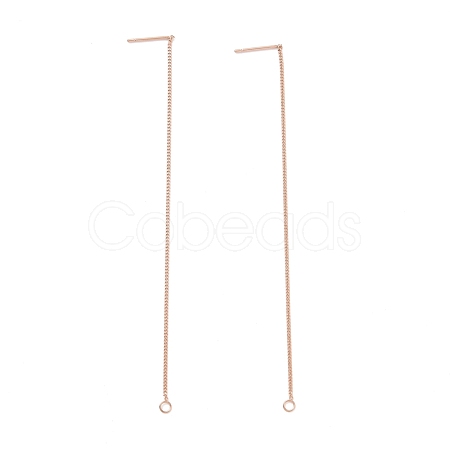 Ion Plating(IP) 304 Stainless Steel Stud Earring Finding STAS-E161-07RG-1