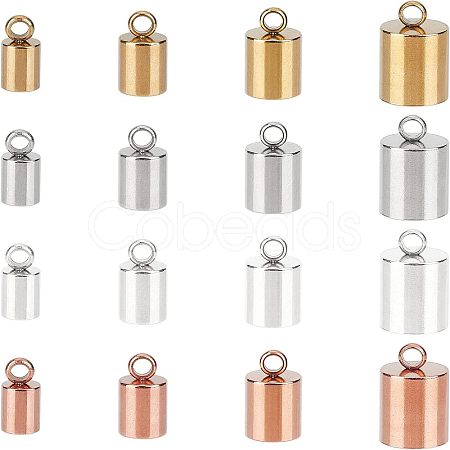 32Pcs 16 Style Ion Plating(IP) 304 Stainless Steel Cord Ends STAS-UN0027-89-1