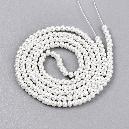 Baking Paint Pearlized Glass Pearl Bead Strands HY-T002-02A-01-1