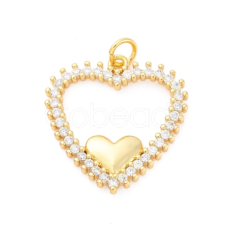 Brass Micro Pave Cubic Zirconia Pendants KK-D325-62G-1