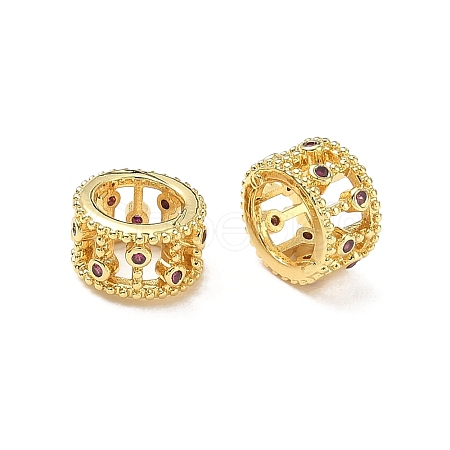 Brass Micro Pave Medium Orchid Cubic Zirconia Beads CU-CBA42CA-08G-1