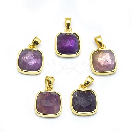 Natural Amethyst Pendants G-O176K-03G-1