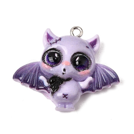 Halloween Printed Opaque Resin Pendants RE-CBAD0A2-07C-P-1