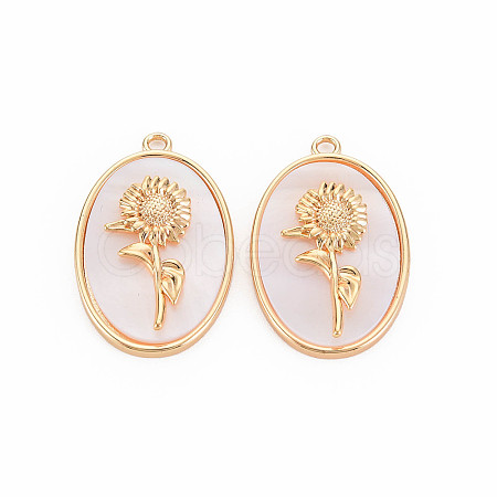 Brass Birth Floral Pendants KK-S364-284-1