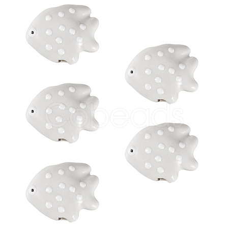 5Pcs Handmade Porcelain Beads PORC-TADJ0001-05J-1