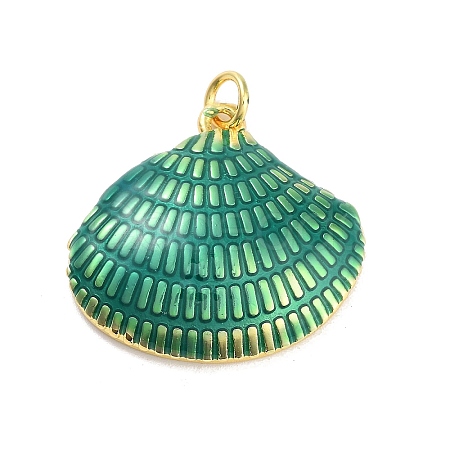 Real 18K Gold Plated Rack Plating Brass Enamel Pendants X-KK-M293-32G-03-1