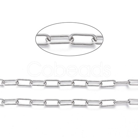 Tarnish Resistant 304 Stainless Steel Paperclip Chains CHS-I005-03P-1
