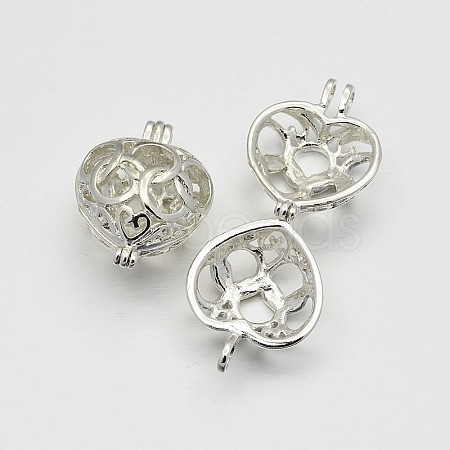 Brass Locket Pendants KK-N0072-10S-1