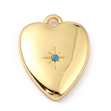 Brass Micro Pave Cubic Zirconia Charms ZIRC-I054-14G-06-1