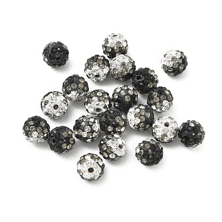Handmade Polymer Clay Rhinestone Beads RB-CBAFAF8-01B-1